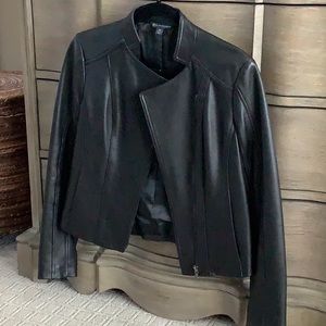 Brooks Brothers Black Leather Moto Jacket